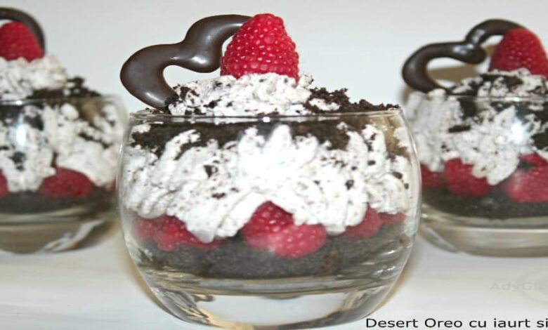 Desert Oreo cu iaurt si zmeura