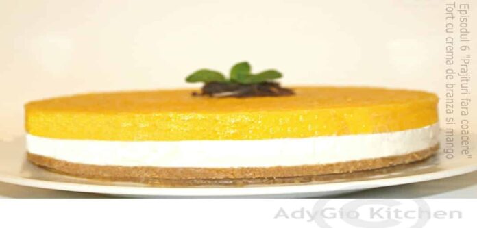 Tort cu crema de branza si mango Adygio Kitchen tort cu crema de branza si mango adygio