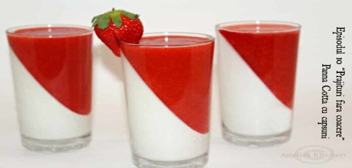 Panna cotta cu capsuni Panna cotta cu capsuni