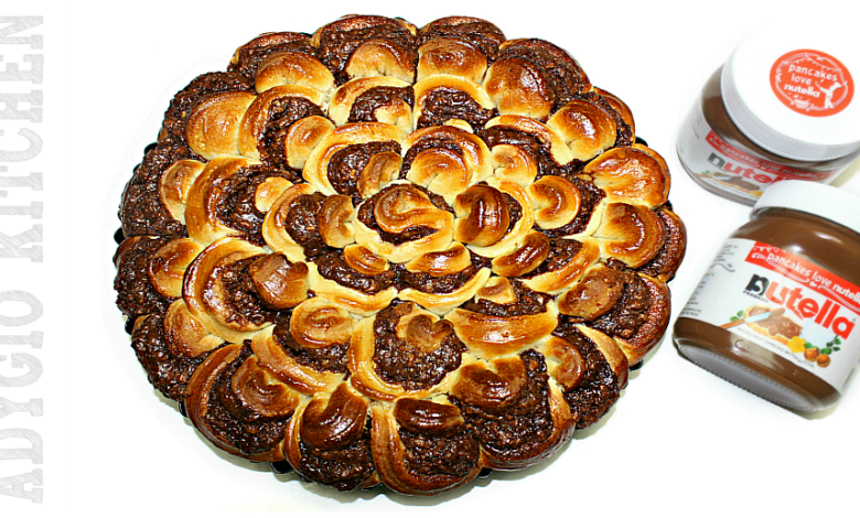 Cozonac floare cu nutella si nuca adygio kitchen