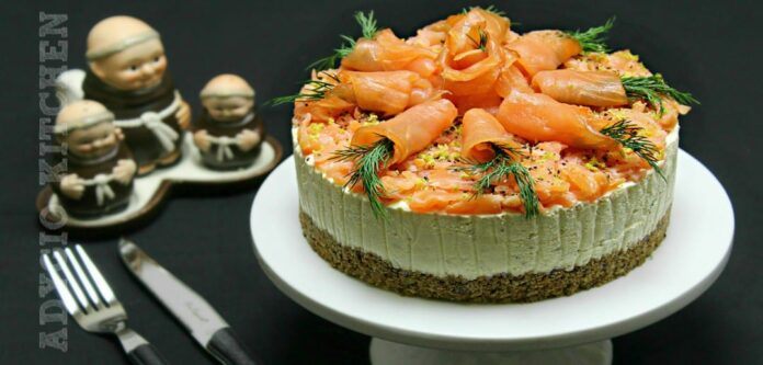 Tort aperitiv cu somon adygio kitchen Tort aperitiv cu somon adygio kitchen