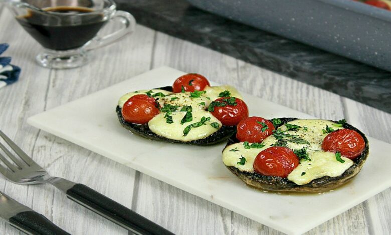 Ciuperci umplute cu rosii si mozzarella adygio kitchen