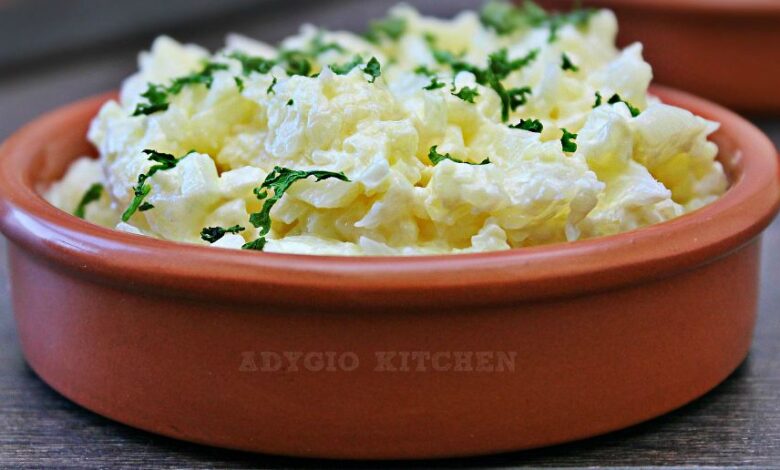 Salata de conopida cu maioneza si iaurt adygio kitchen