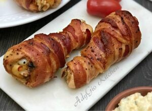 pulpe de pui la cuptor bandajate cu bacon , pulpe de pui fragede si aromate