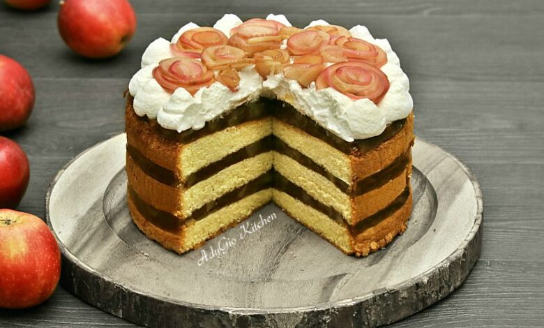 tort de mere cu frisca si blat cu vanilie adygio kitchen