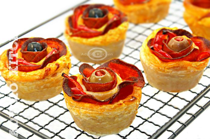 trandafiri de pizza , un aperitiv simplu dar spectaculos