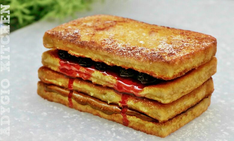 Friganele sau paine in ou cu nutella si dulceata , reteta de french toast