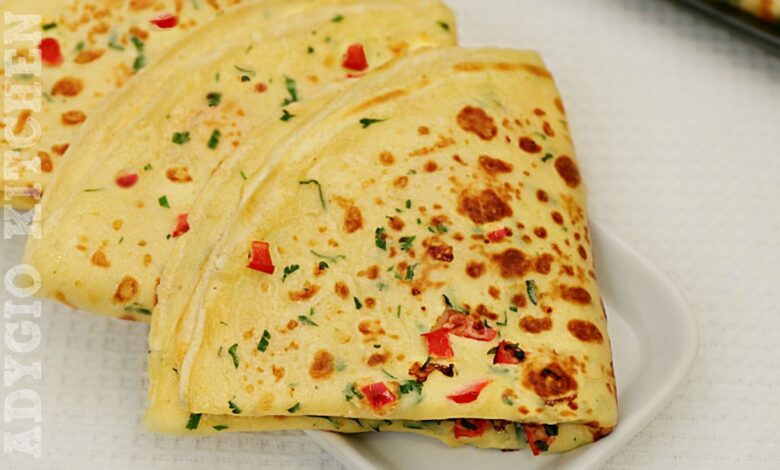 Clatite cu sunca si cascaval, clatite sarate fragede si moi adygio kitchen