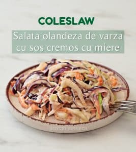 Salata Coleslaw salata cremoasa de varza cu sos cu miere